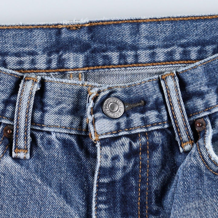 Levi's 505 tapered denim pants for men, size W34 cotton blue type Vintage Second Hand