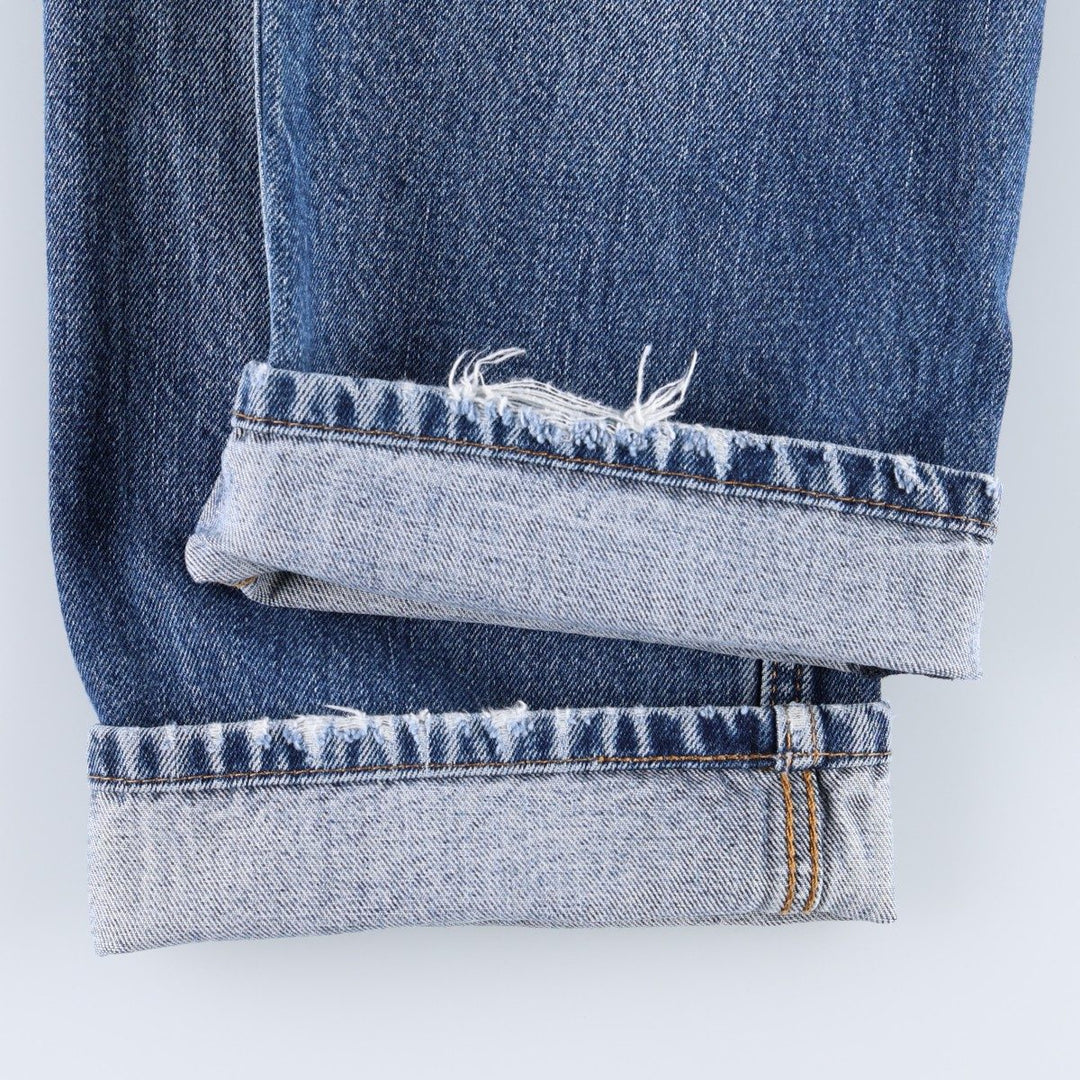 Levi's 505 tapered denim pants for men, size W34 cotton blue type Vintage Second Hand