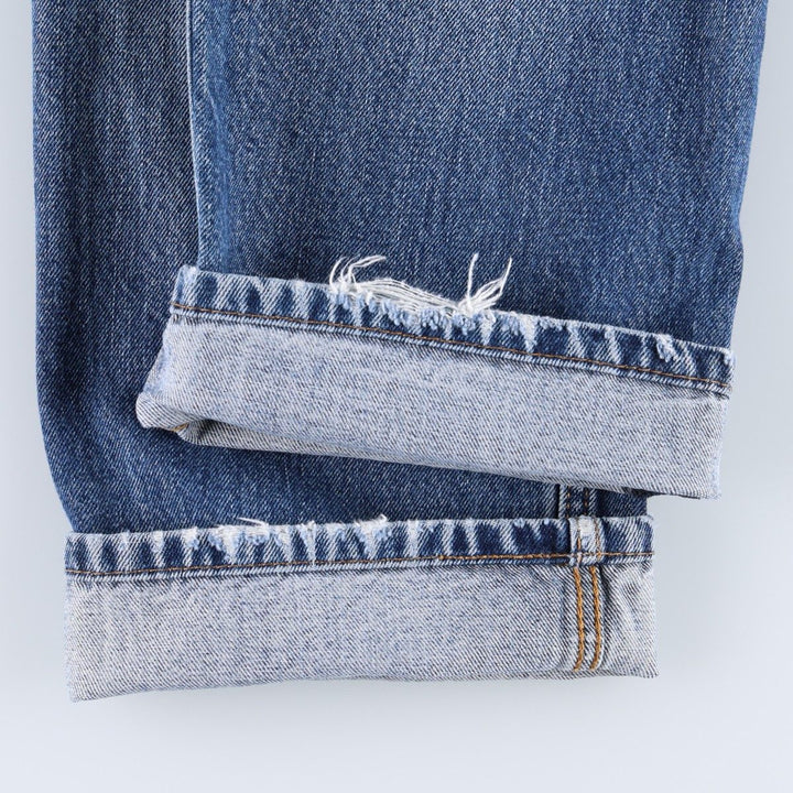 Levi's 505 tapered denim pants for men, size W34 cotton blue type Vintage Second Hand