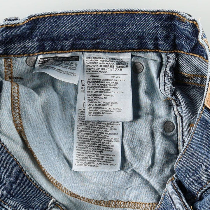 Levi's 505 tapered denim pants for men, equivalent to w30 cotton blue type Vintage Second Hand