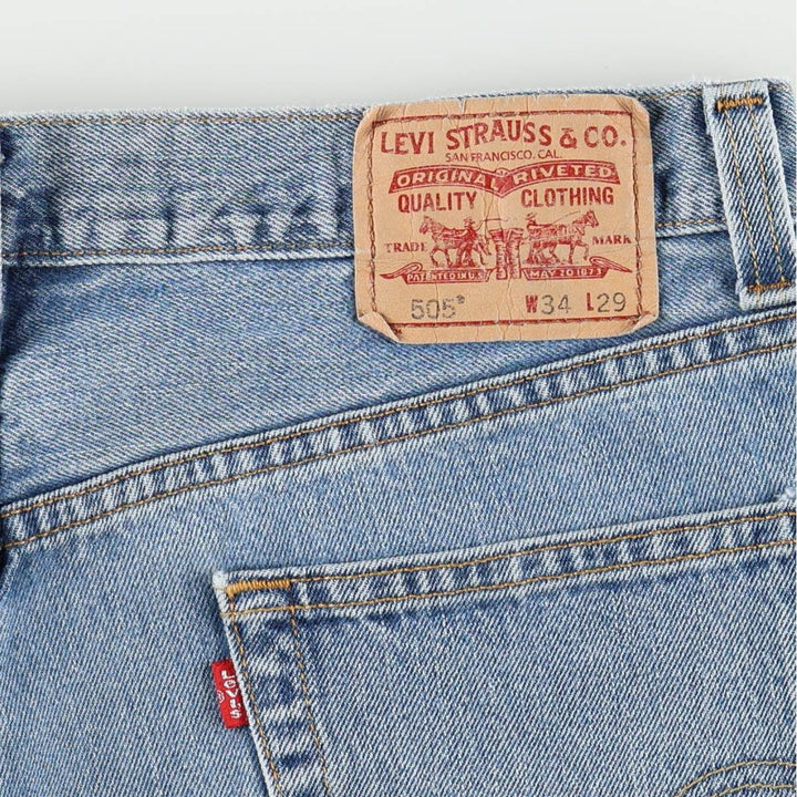 00'S Levi's 505 tapered denim pants for men, size w35 cotton blue type Vintage Second Hand
