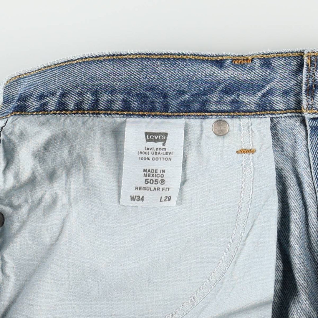 00'S Levi's 505 tapered denim pants for men, size w35 cotton blue type Vintage Second Hand
