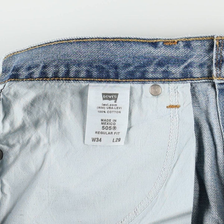 00'S Levi's 505 tapered denim pants for men, size w35 cotton blue type Vintage Second Hand
