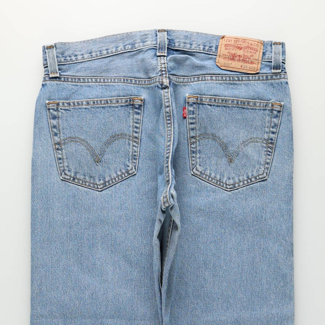 00'S Levi's 505 tapered denim pants for men, size w35 cotton blue type Vintage Second Hand