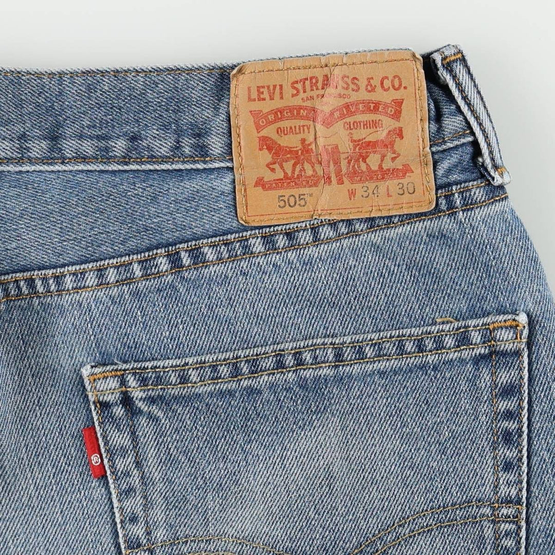Levi's 505 tapered denim pants for men, size w36 cotton blue type Vintage Second Hand