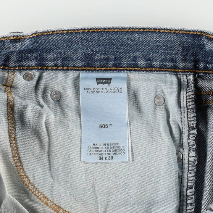Levi's 505 tapered denim pants for men, size w36 cotton blue type Vintage Second Hand