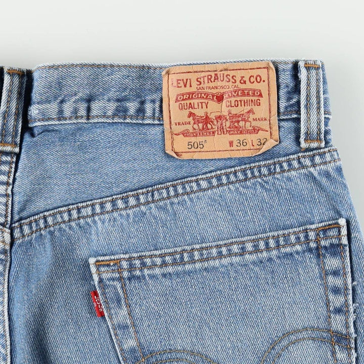 Levi's 505 REGULAR FIT tapered denim pants for men, size w36 cotton blue type Vintage Second Hand