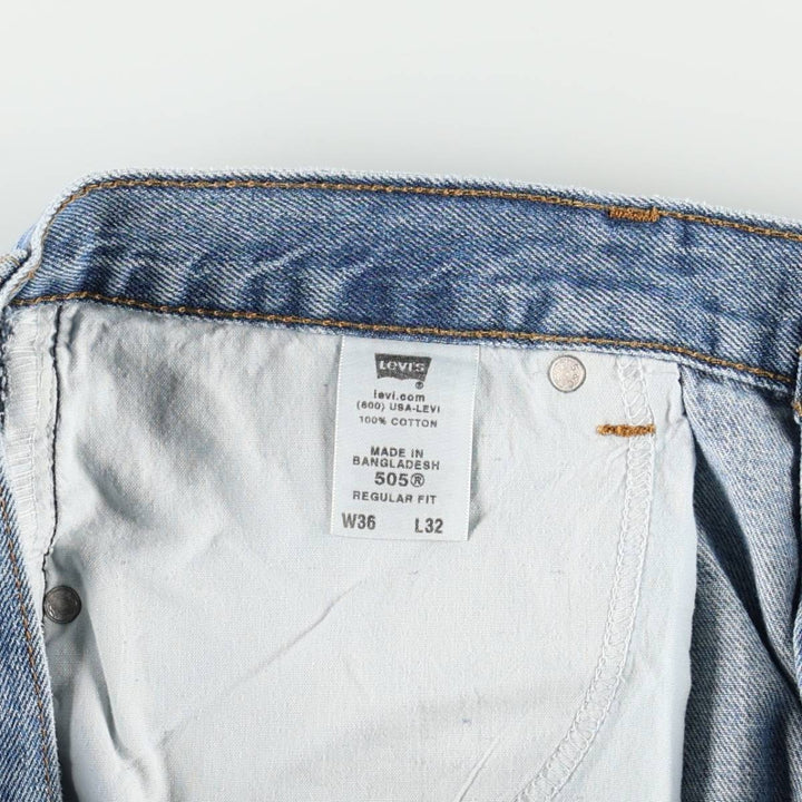 Levi's 505 REGULAR FIT tapered denim pants for men, size w36 cotton blue type Vintage Second Hand