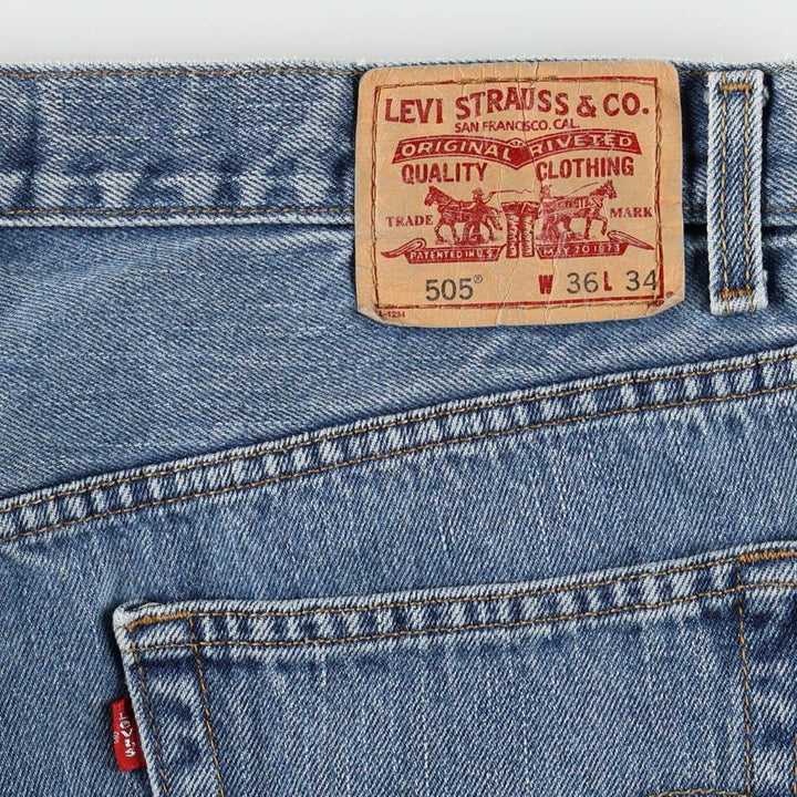 Levi's 505 REGULAR FIT tapered denim pants for men, size w36 cotton blue type Vintage Second Hand
