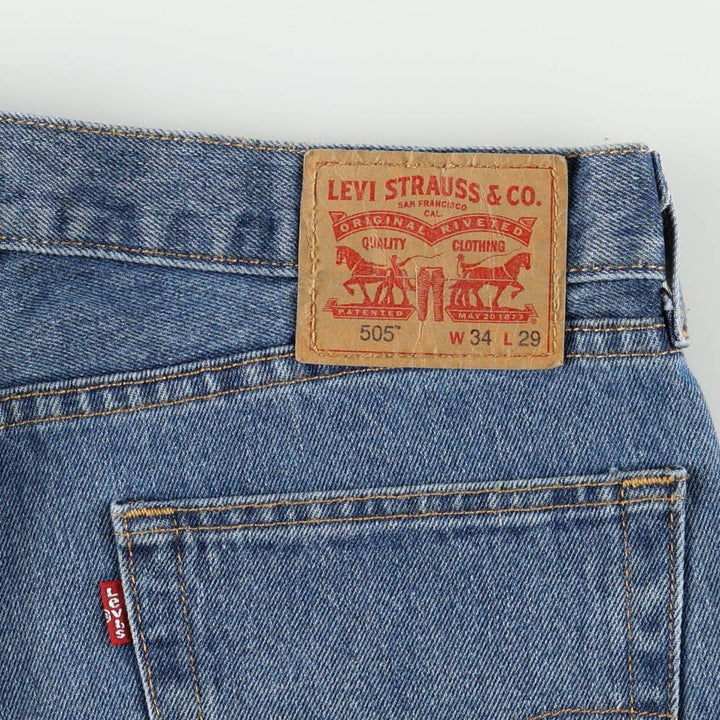 Levi's 505 tapered denim pants for men, size w36 cotton blue type Vintage Second Hand