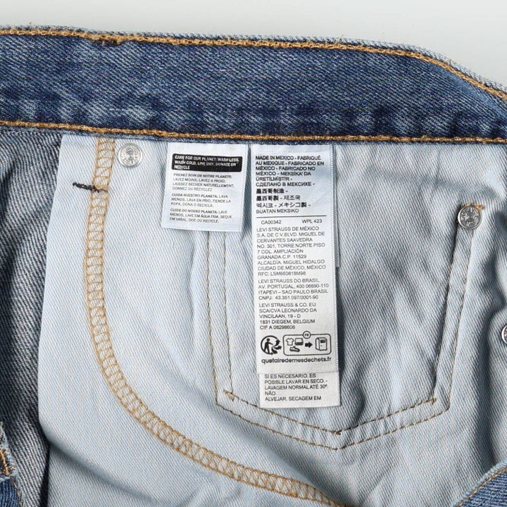Levi's 505 tapered denim pants for men, size w36 cotton blue type Vintage Second Hand