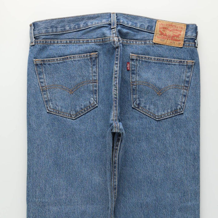 Levi's 505 tapered denim pants for men, size w36 cotton blue type Vintage Second Hand