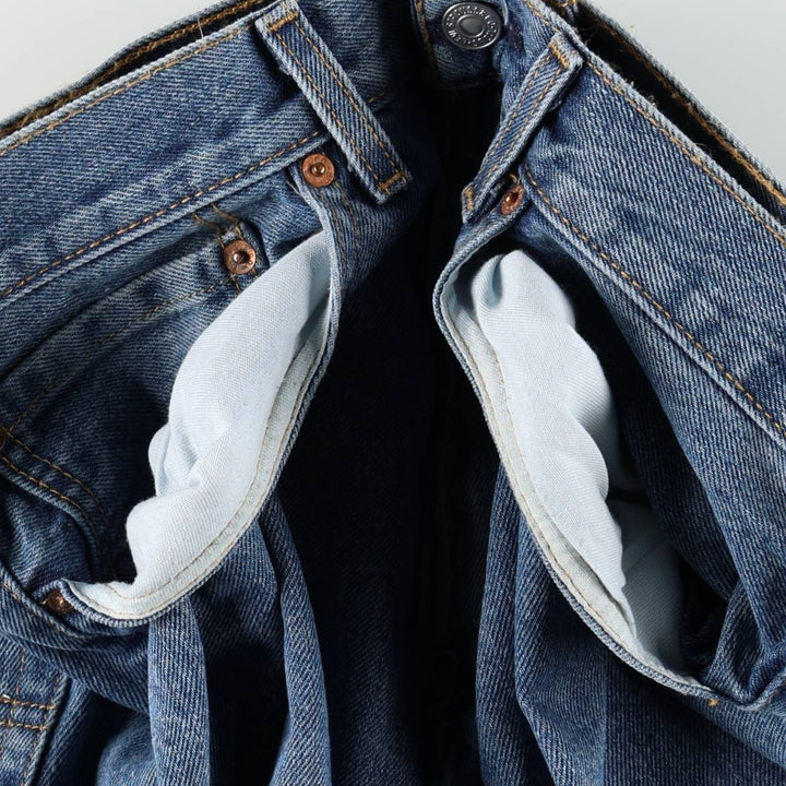 Levi's 505 tapered denim pants for men, size w36 cotton blue type Vintage Second Hand