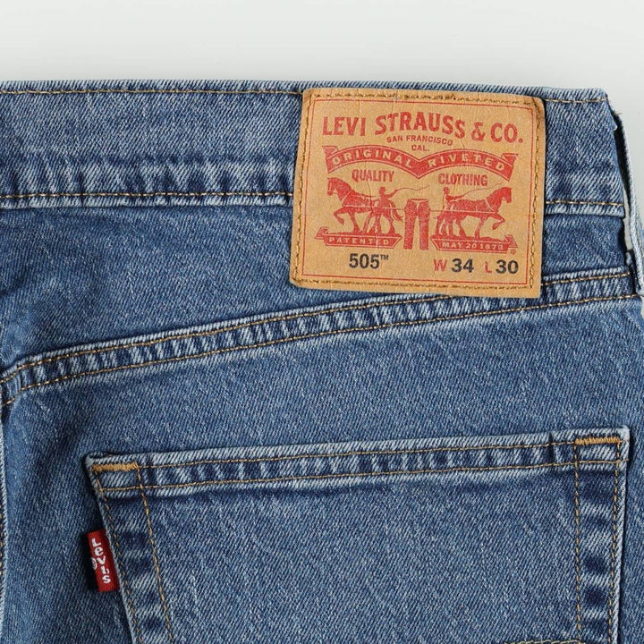 Levi's 505 tapered denim pants for men, equivalent to w35 cotton blue type Vintage Second Hand