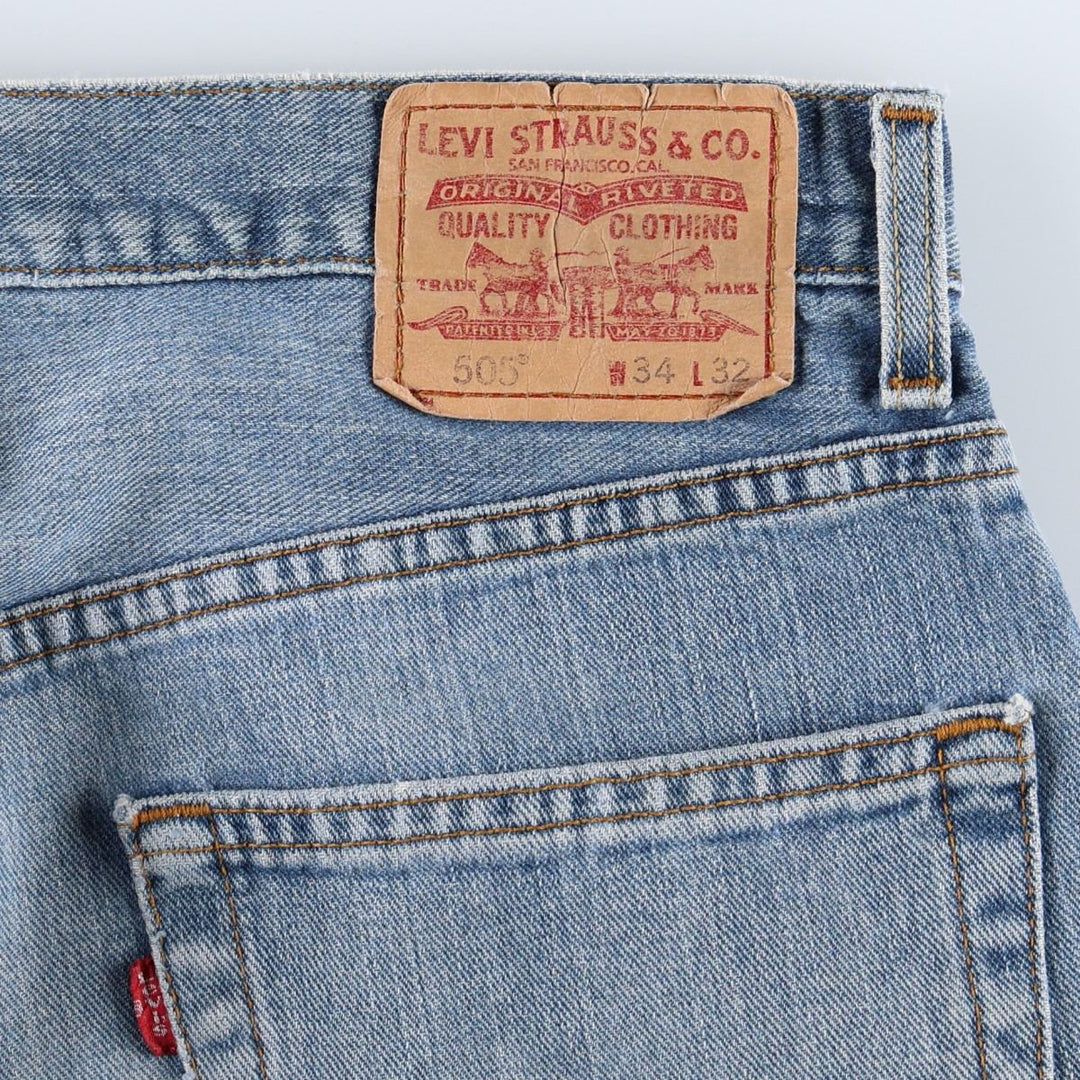 Levi's 505 REGULAR FIT tapered denim pants for men, size w35 unclear blue type Vintage Second Hand