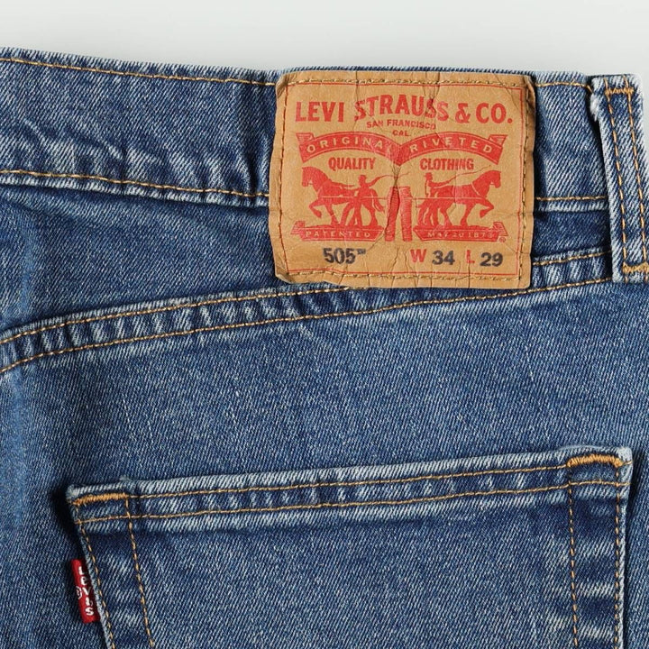 Levi's 505 tapered denim pants for men, equivalent to w35 cotton blue type Vintage Second Hand