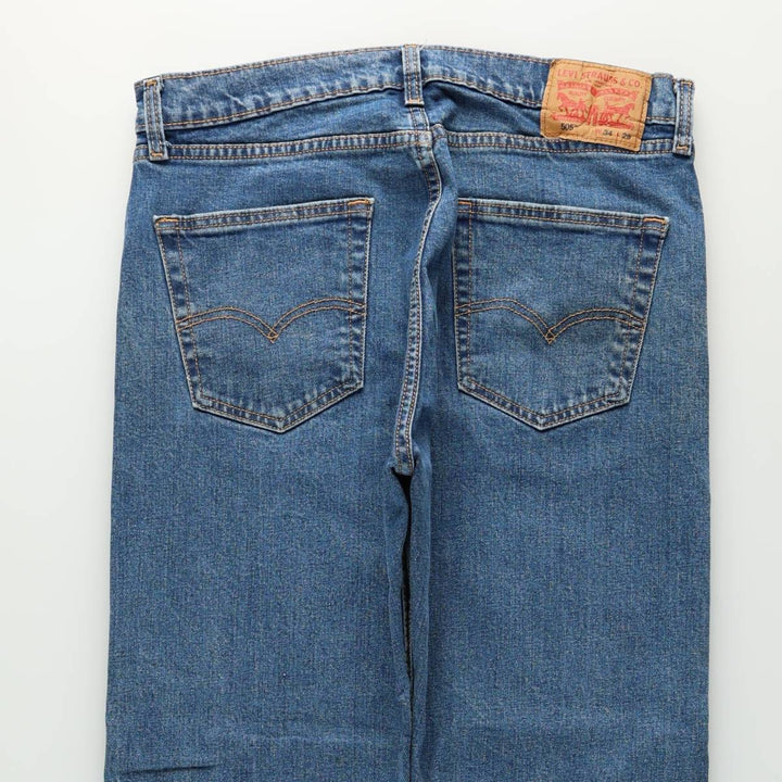 Levi's 505 tapered denim pants for men, equivalent to w35 cotton blue type Vintage Second Hand