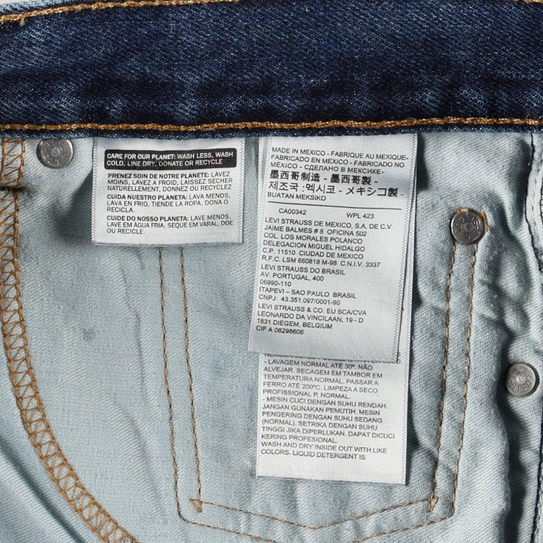 Levi's 505 tapered denim pants for men, size W34 cotton blue type Vintage Second Hand