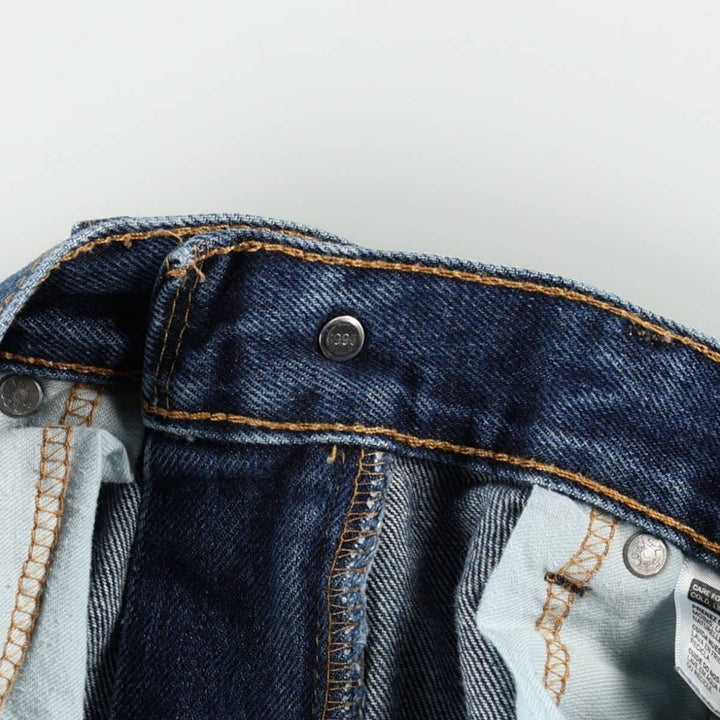 Levi's 505 tapered denim pants for men, size W34 cotton blue type Vintage Second Hand
