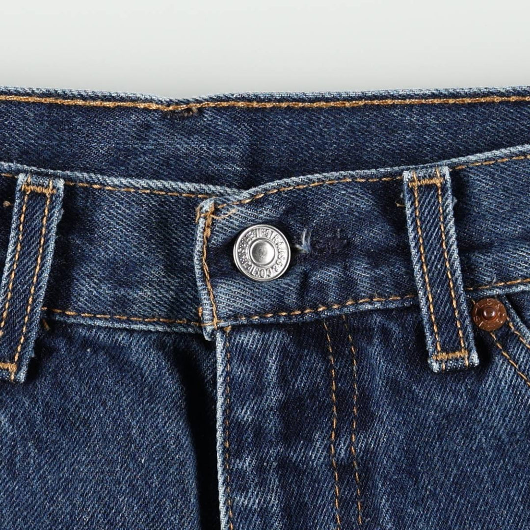 Levi's 505 tapered denim pants for men, size W34 cotton blue type Vintage Second Hand