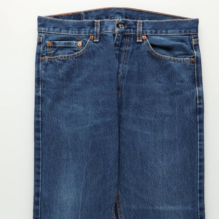 Levi's 505 tapered denim pants for men, size W34 cotton blue type Vintage Second Hand
