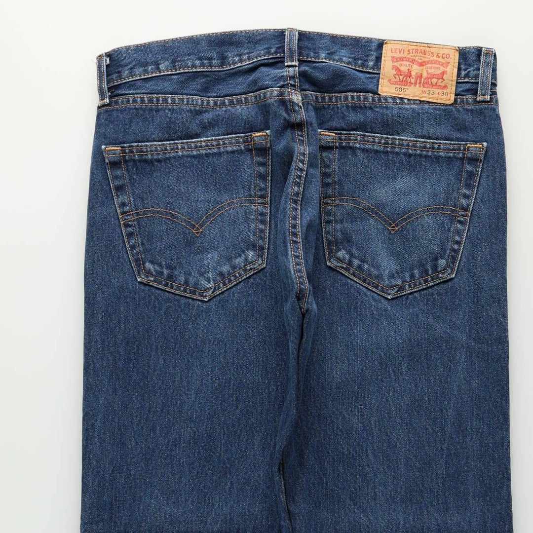 Levi's 505 tapered denim pants for men, size W34 cotton blue type Vintage Second Hand