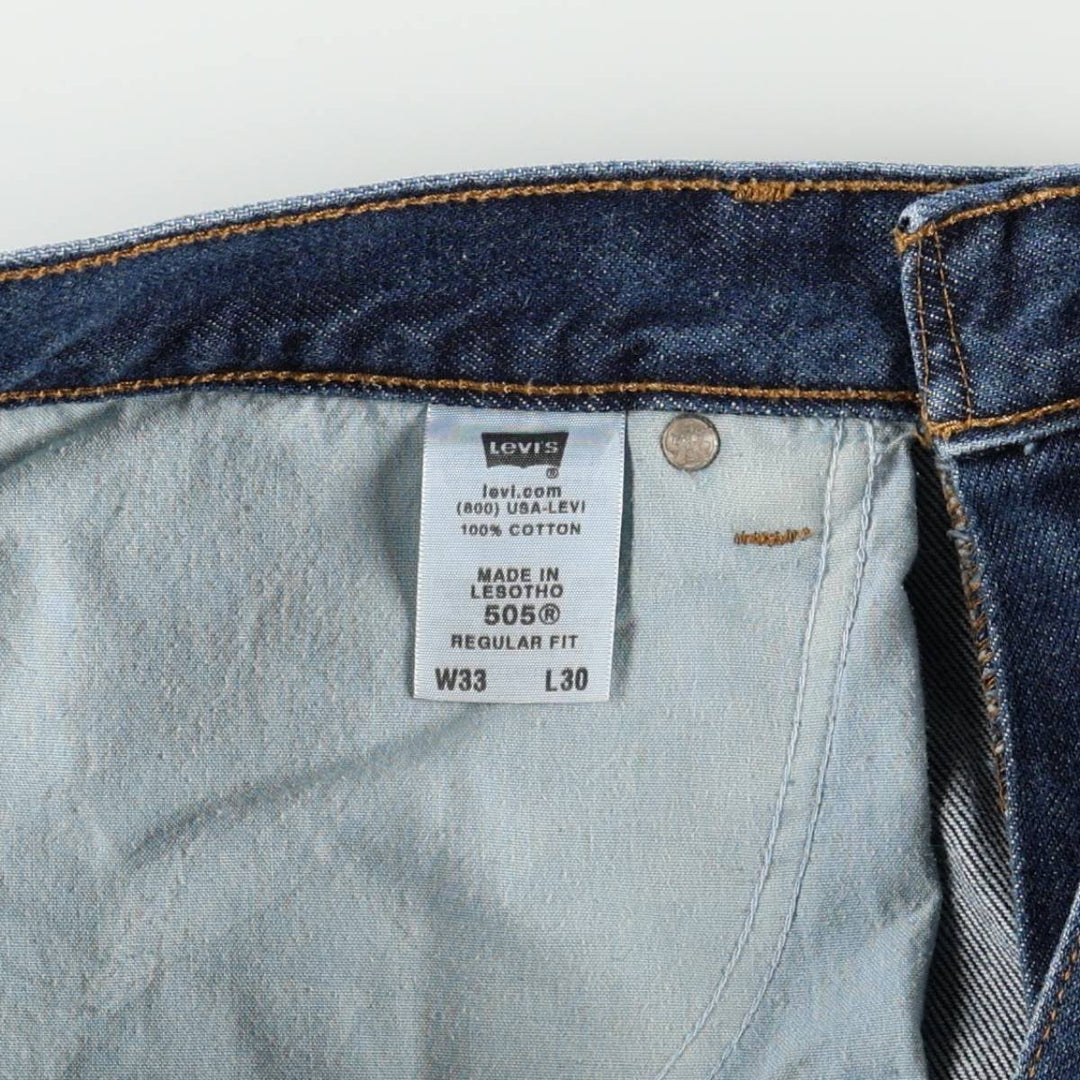 Levi's 505 tapered denim pants for men, size W33 cotton blue type Vintage Second Hand