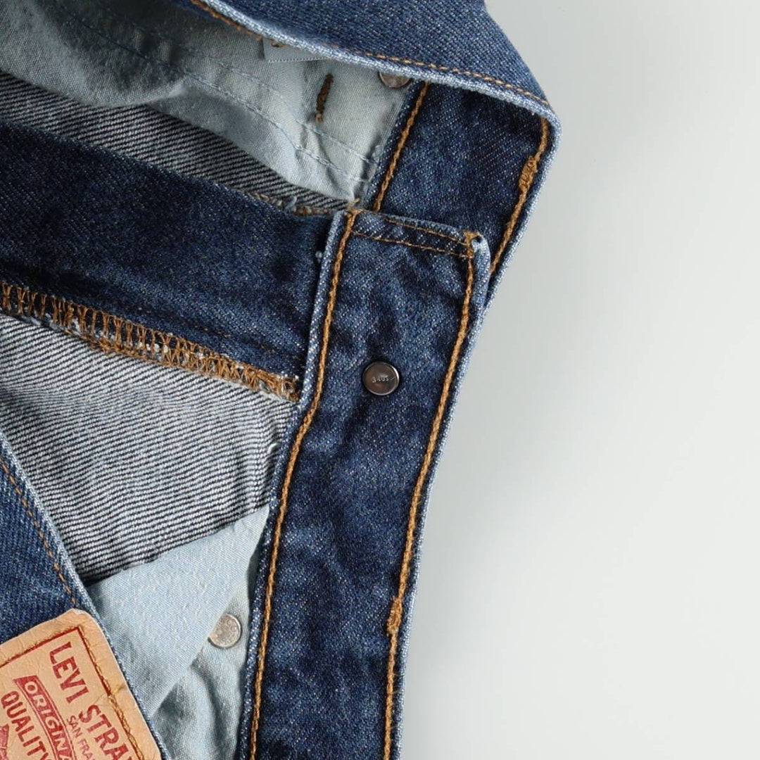 Levi's 505 tapered denim pants for men, size W33 cotton blue type Vintage Second Hand