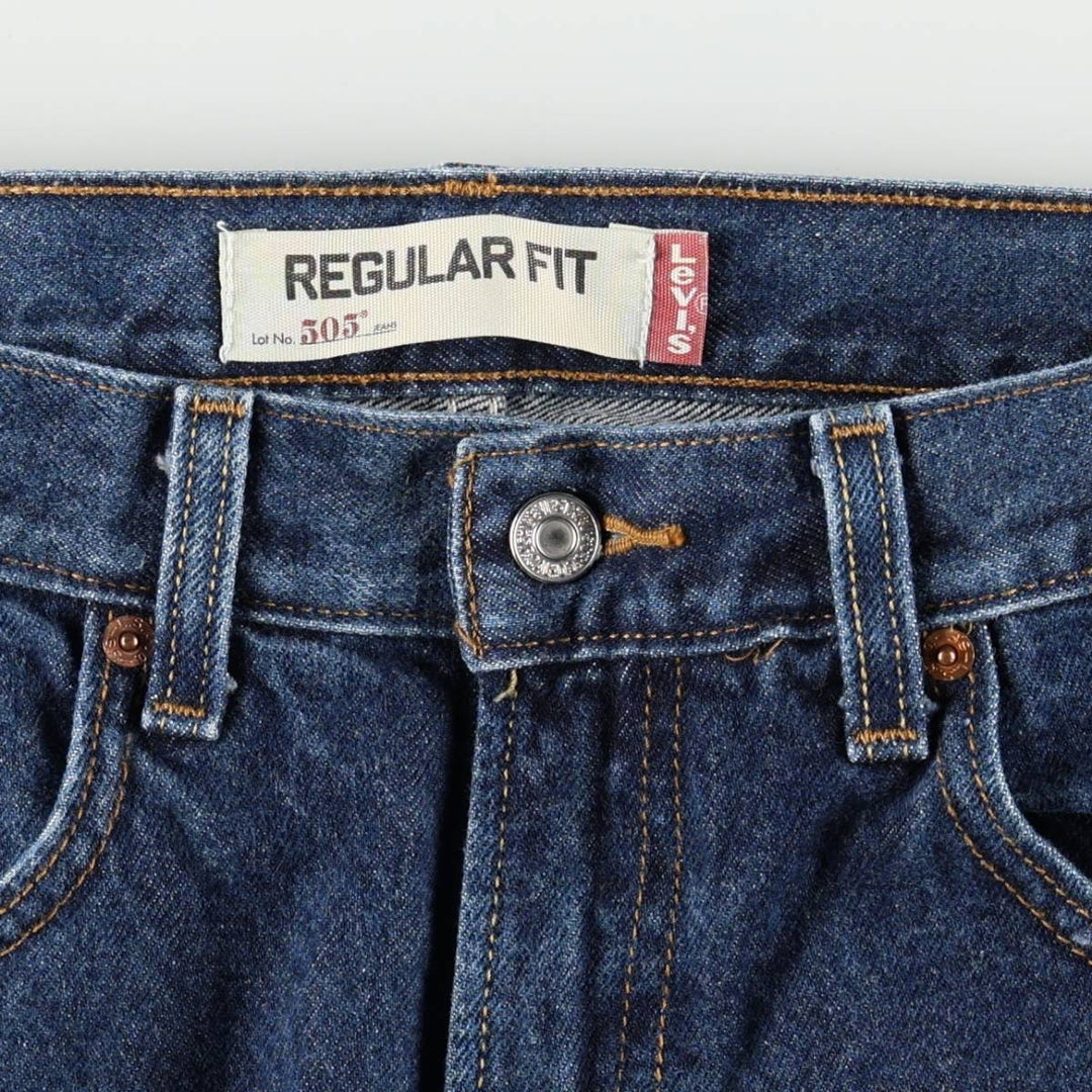 Levi's 505 tapered denim pants for men, size W33 cotton blue type Vintage Second Hand