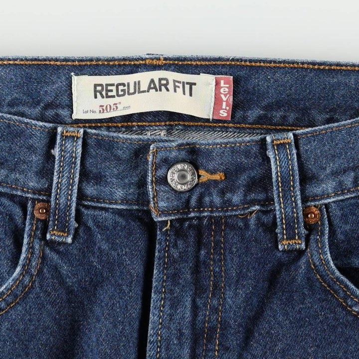 Levi's 505 tapered denim pants for men, size W33 cotton blue type Vintage Second Hand