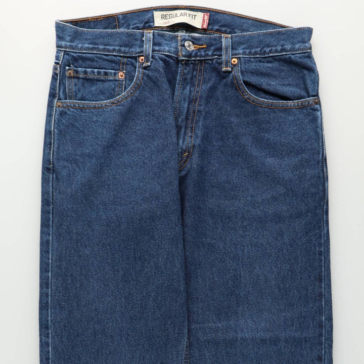 Levi's 505 tapered denim pants for men, size W33 cotton blue type Vintage Second Hand