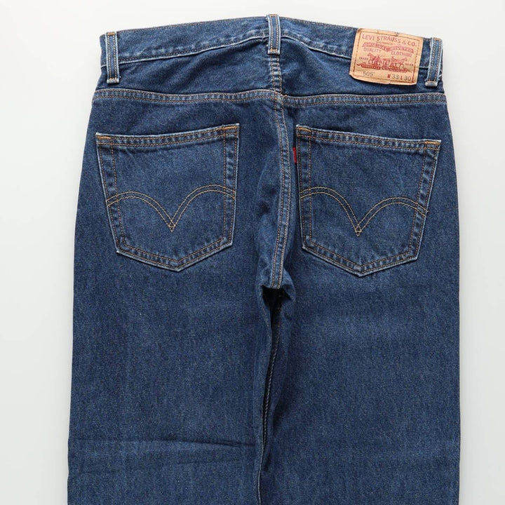Levi's 505 tapered denim pants for men, size W33 cotton blue type Vintage Second Hand
