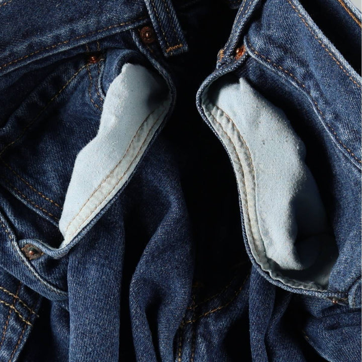 Levi's 505 tapered denim pants for men, size W33 cotton blue type Vintage Second Hand