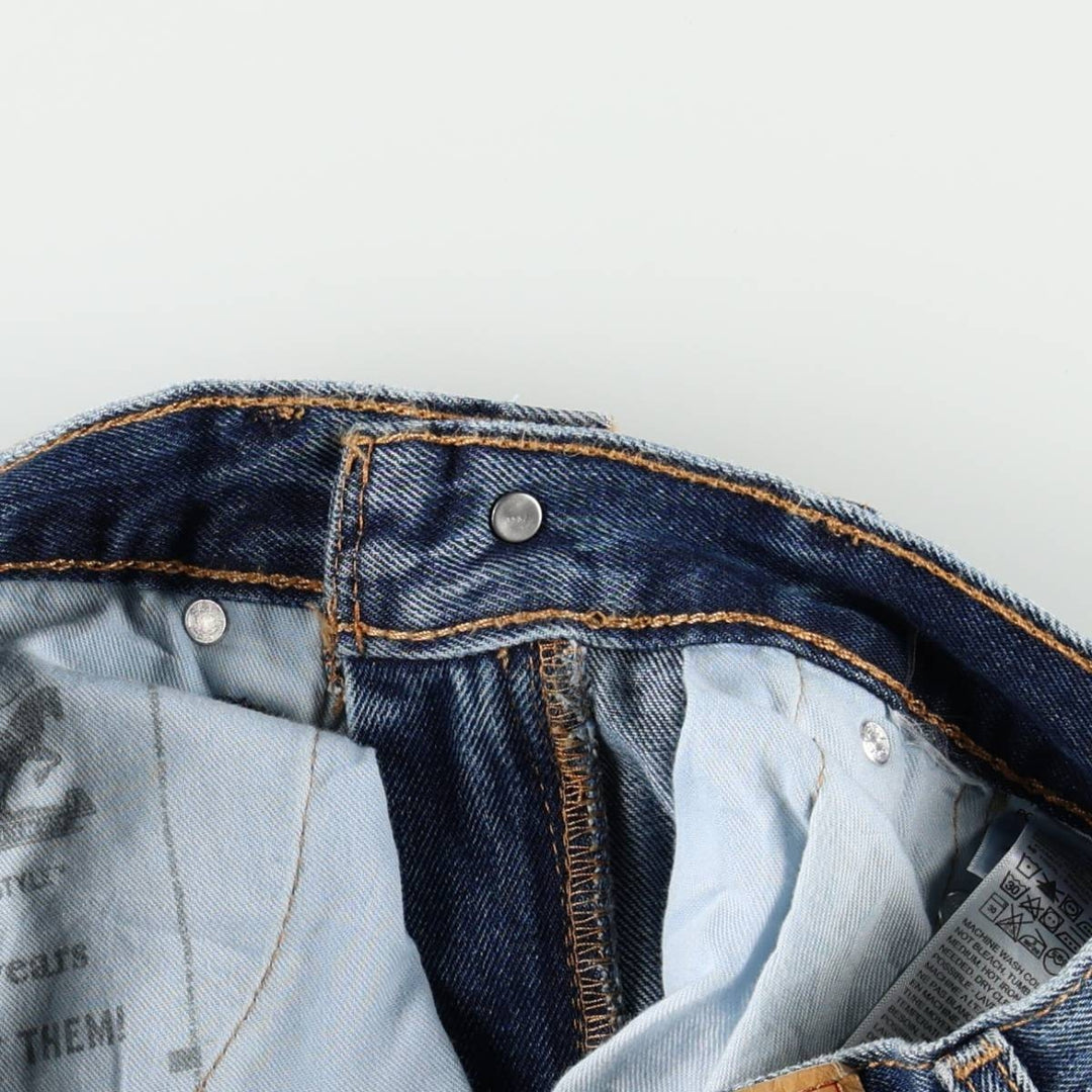 Levi's 505 tapered denim pants for men, size W34 cotton blue type Vintage Second Hand