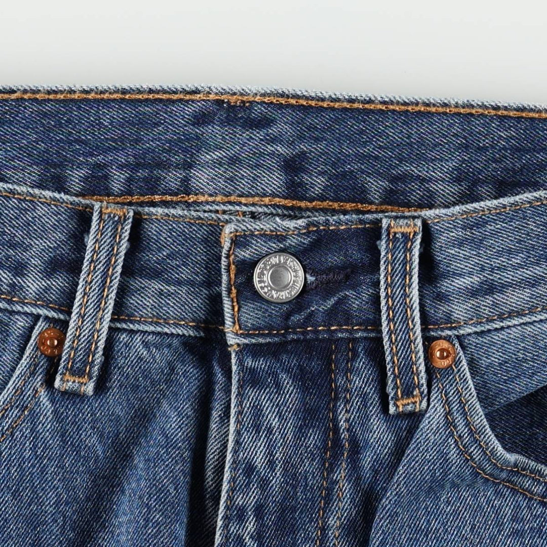 Levi's 505 tapered denim pants for men, size W34 cotton blue type Vintage Second Hand