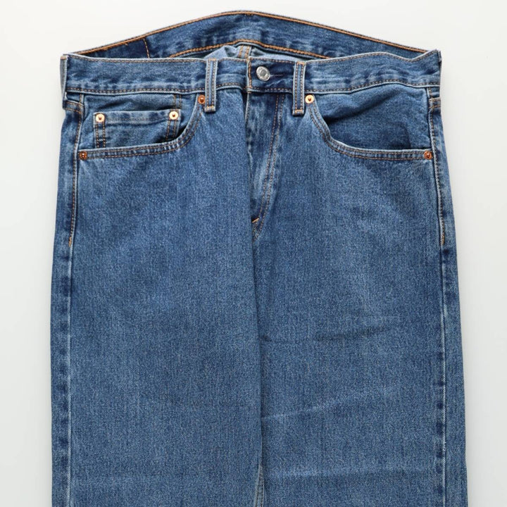 Levi's 505 tapered denim pants for men, size W34 cotton blue type Vintage Second Hand