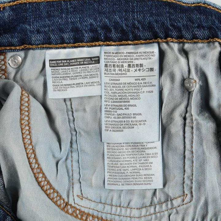 Levi's 505 tapered denim pants for men, size W34 cotton blue type Vintage Second Hand