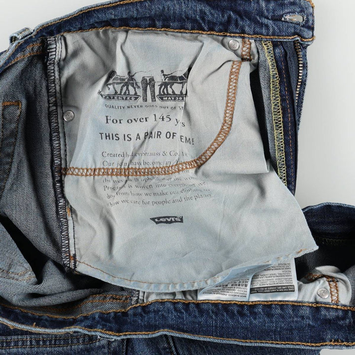 Levi's 505 tapered denim pants for men, size W34 cotton blue type Vintage Second Hand
