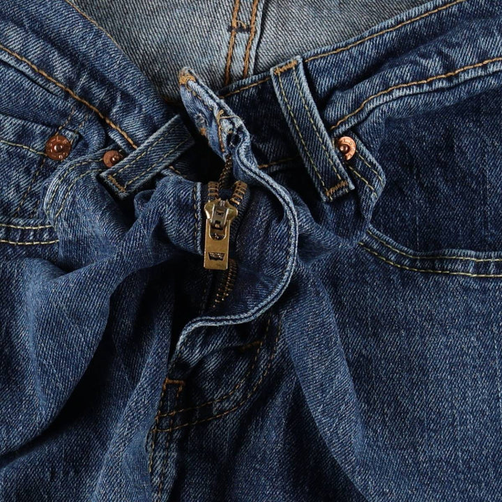 Levi's 505 tapered denim pants for men, size W34 cotton blue type Vintage Second Hand