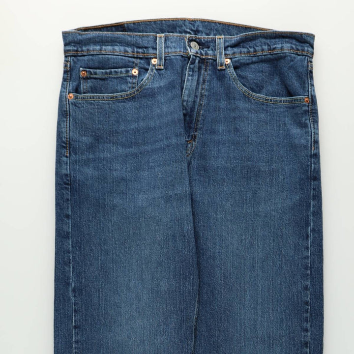 Levi's 505 tapered denim pants for men, size W34 cotton blue type Vintage Second Hand