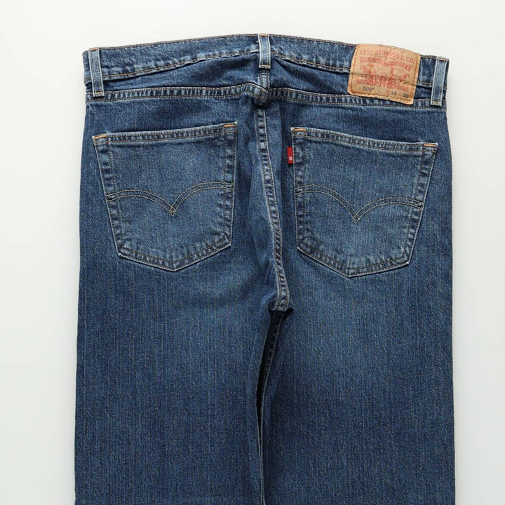 Levi's 505 tapered denim pants for men, size W34 cotton blue type Vintage Second Hand