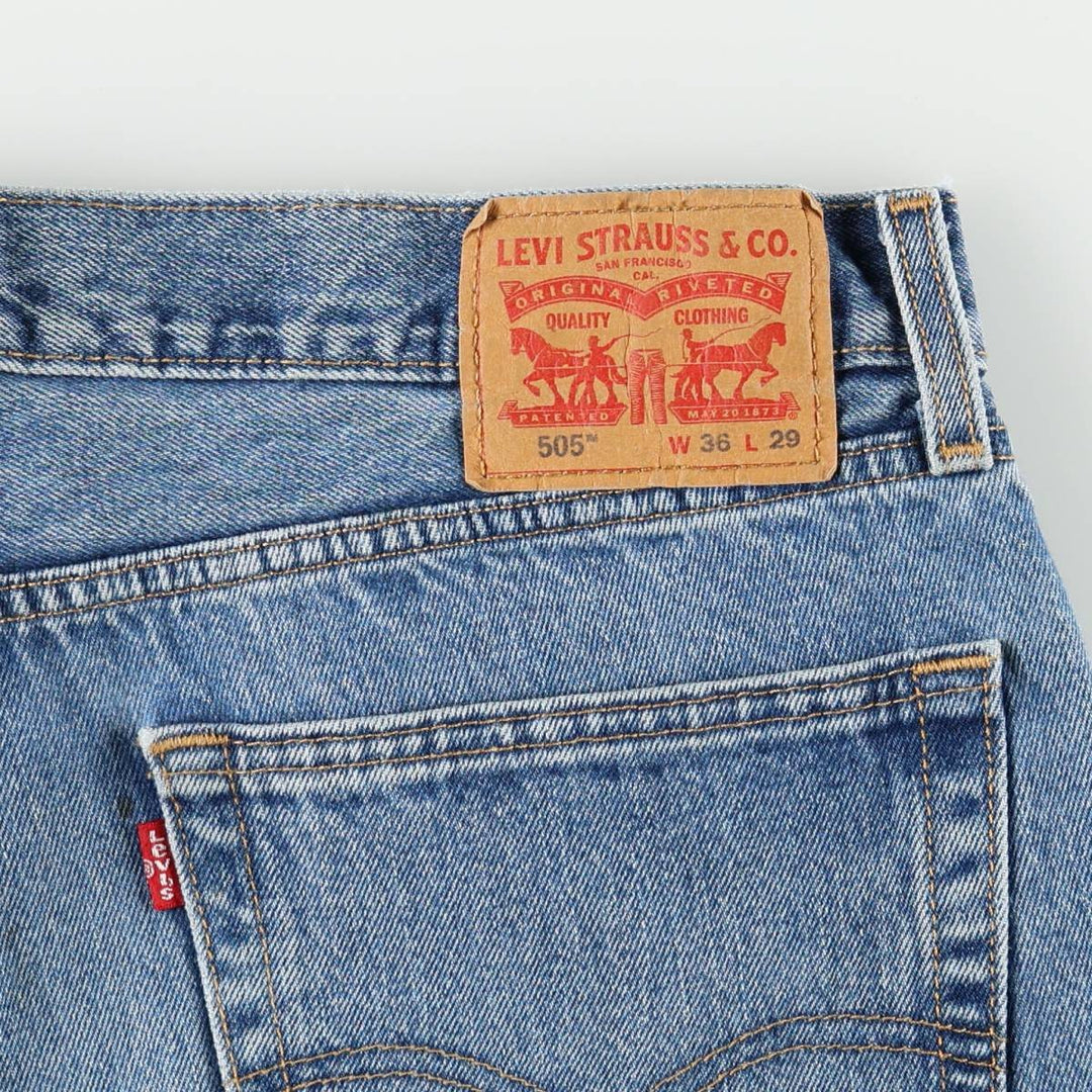 Levi's 505 tapered denim pants for men, size w37 cotton blue type Vintage Second Hand