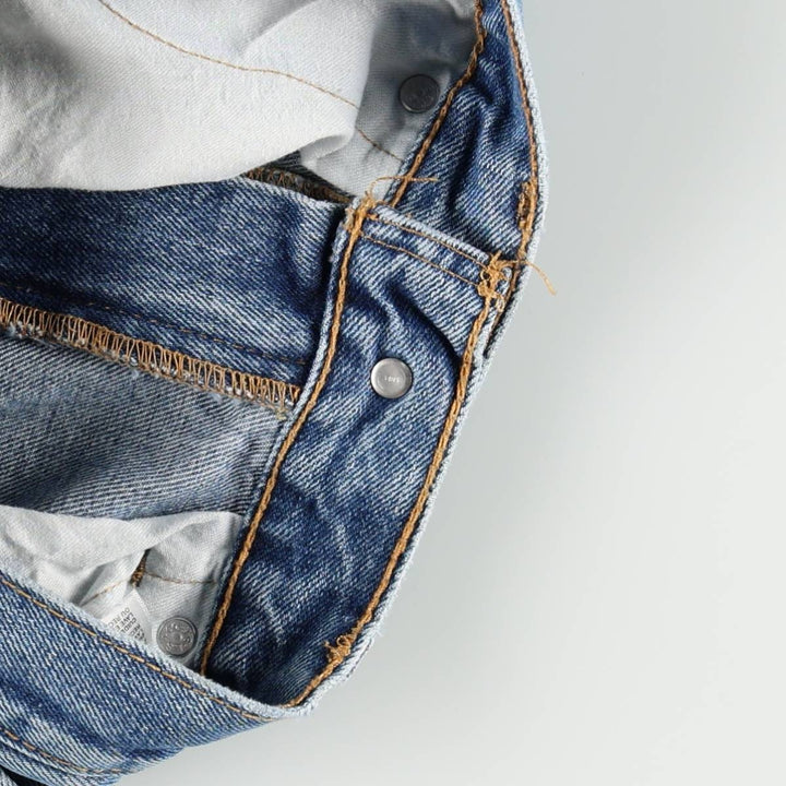 Levi's 505 tapered denim pants for men, size w37 cotton blue type Vintage Second Hand