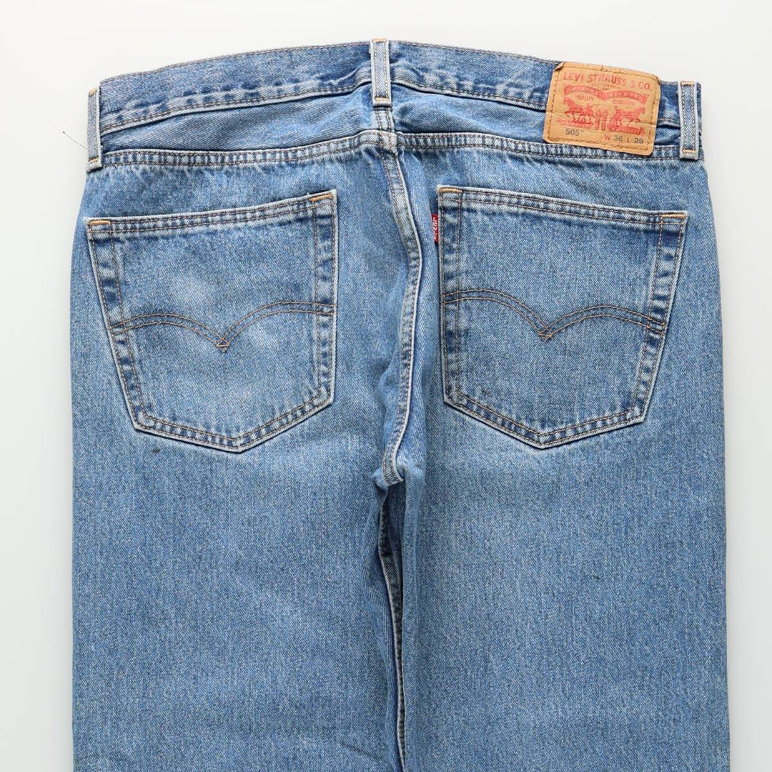 Levi's 505 tapered denim pants for men, size w37 cotton blue type Vintage Second Hand
