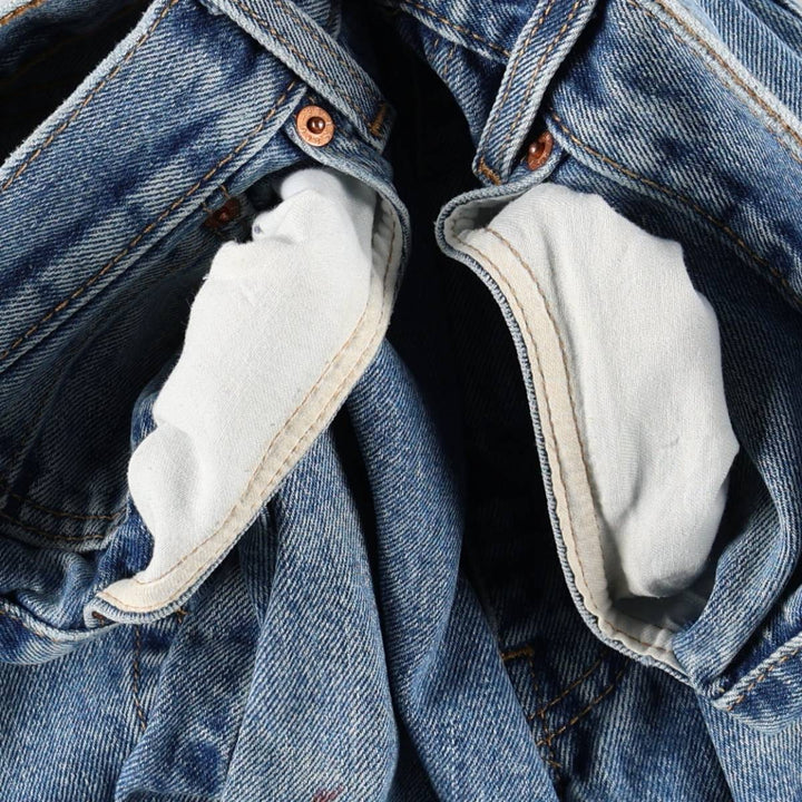 Levi's 505 tapered denim pants for men, size w37 cotton blue type Vintage Second Hand