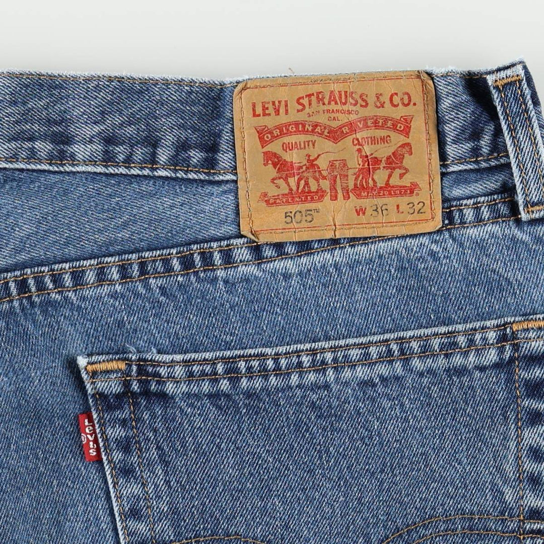 Levi's 505 tapered denim pants for men, size w37 cotton blue type Vintage Second Hand