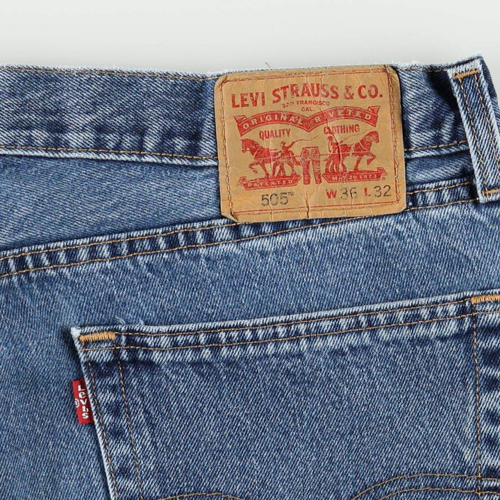 Levi's 505 tapered denim pants for men, size w37 cotton blue type Vintage Second Hand