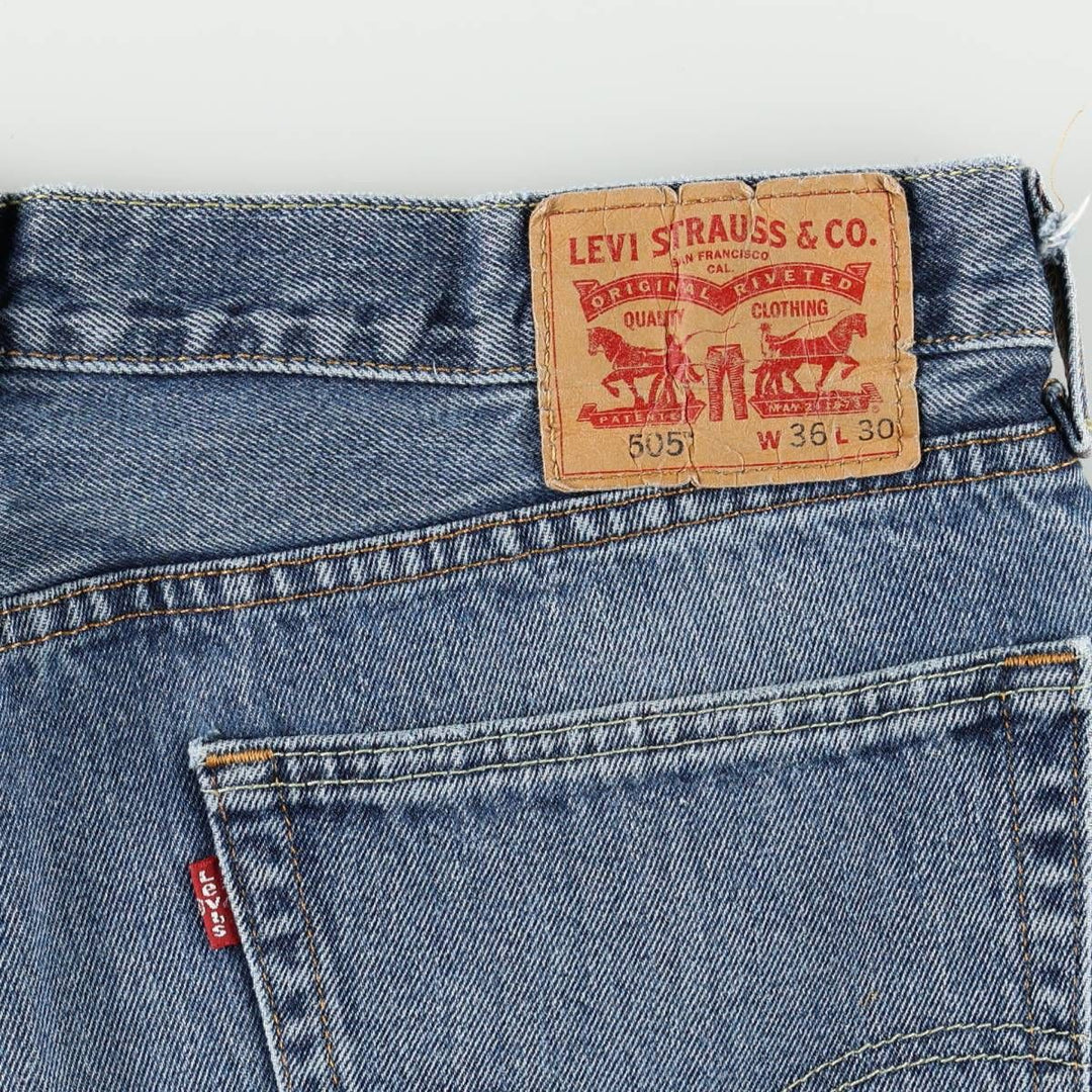 Levi's 505 tapered denim pants for men, size w37 cotton blue type Vintage Second Hand