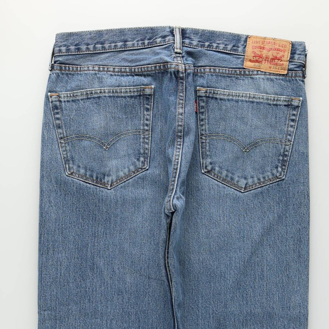 Levi's 505 tapered denim pants for men, size w37 cotton blue type Vintage Second Hand