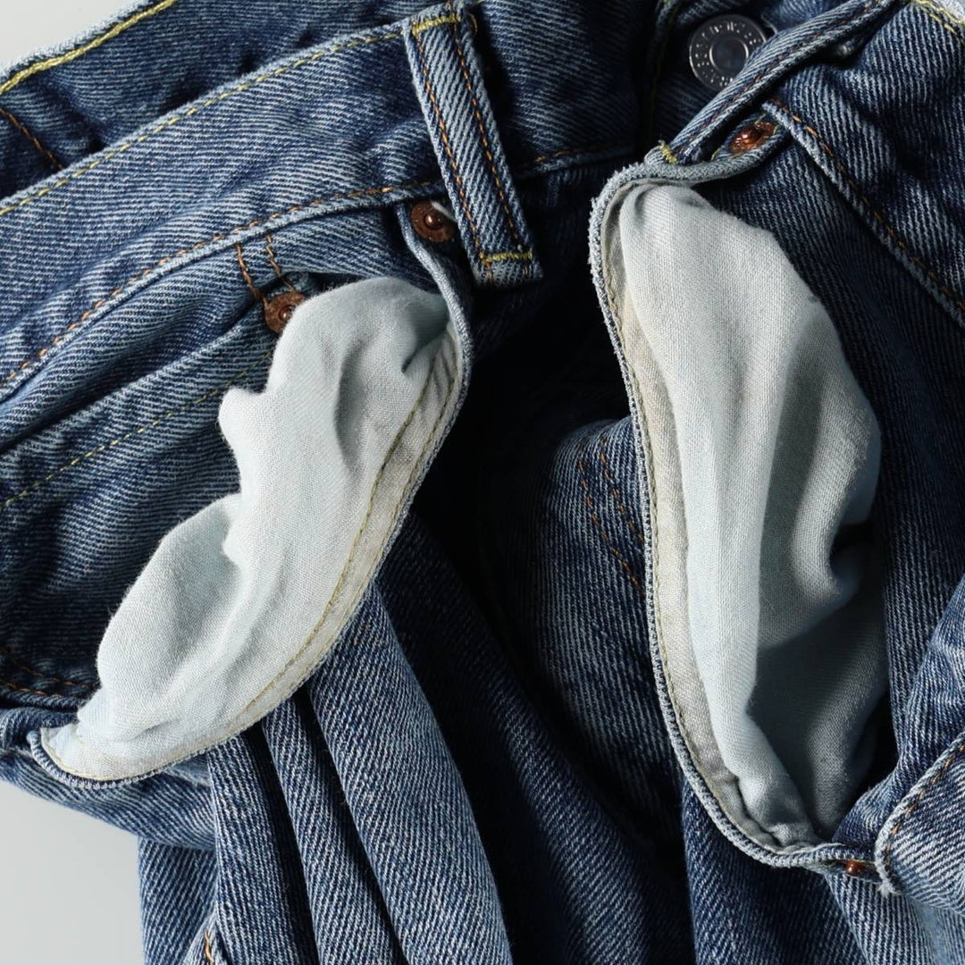Levi's 505 tapered denim pants for men, size w37 cotton blue type Vintage Second Hand